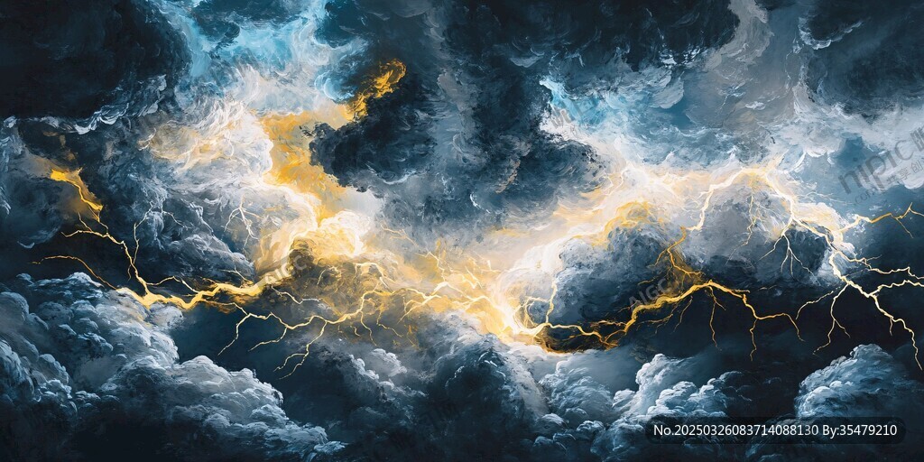 震撼雷電風暴天空景象