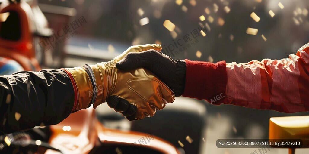 賽車手賽后握手慶祝時刻