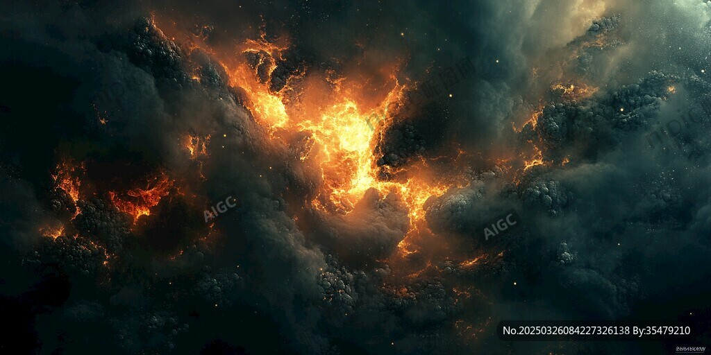 燃燒的云海奇幻景象