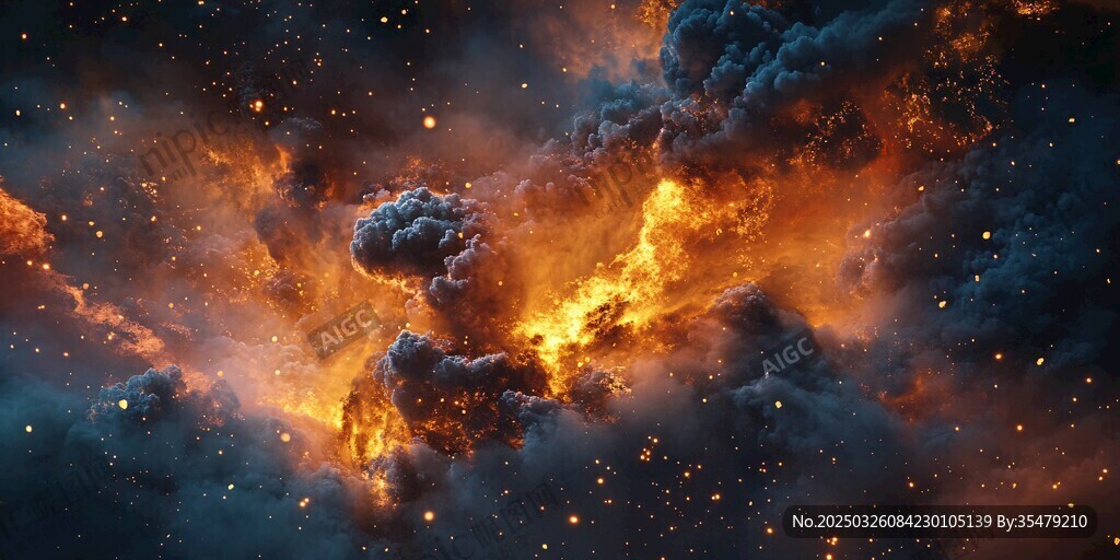 宇宙中的熾熱星云奇觀
