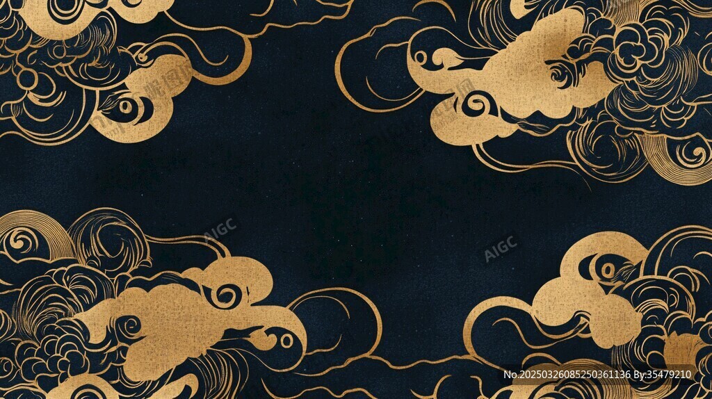 黑金祥云中式傳統(tǒng)圖案