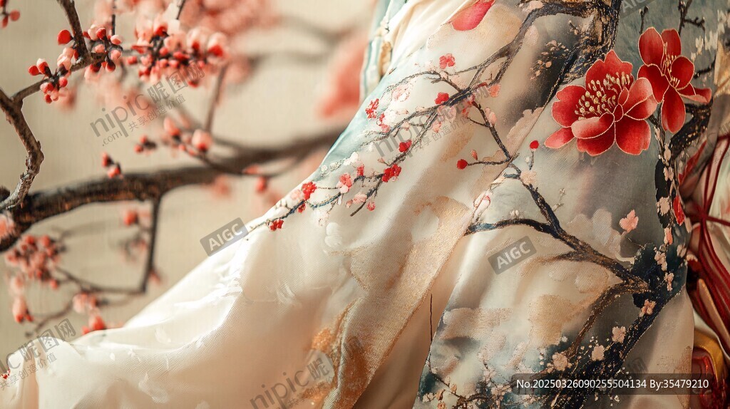 漢服佳人伴繁花