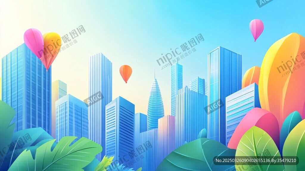 夢(mèng)幻都市與多彩氣球景觀