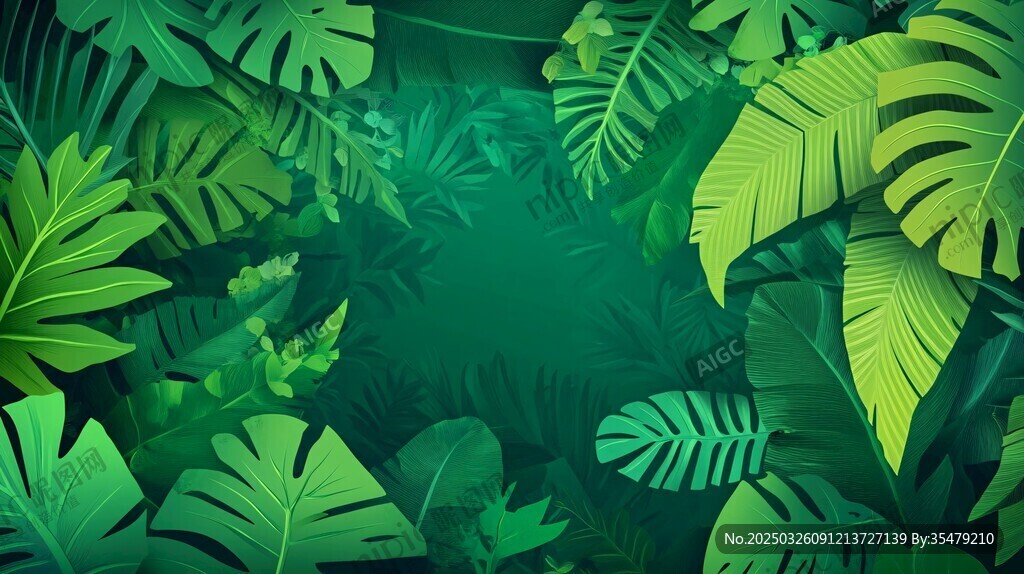 熱帶綠植環(huán)繞的自然背景