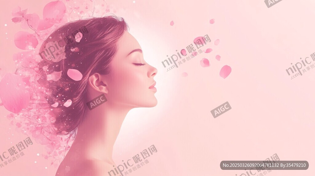 夢幻粉色系唯美女性形象