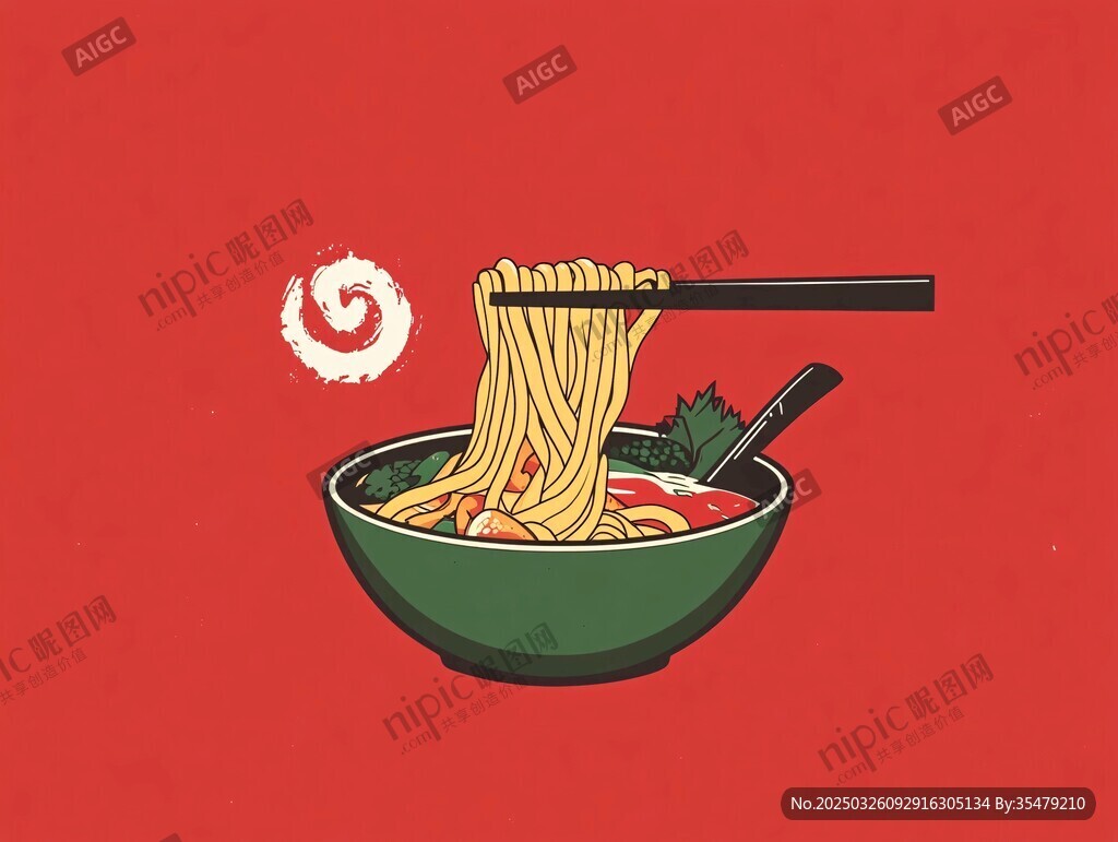 美味拉面插畫