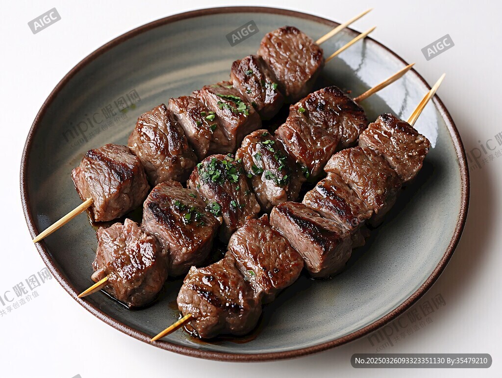 烤牛肉串擺盤精致誘人