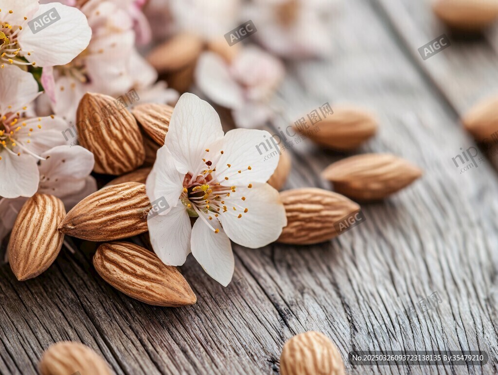 杏仁與綻放的杏花之美