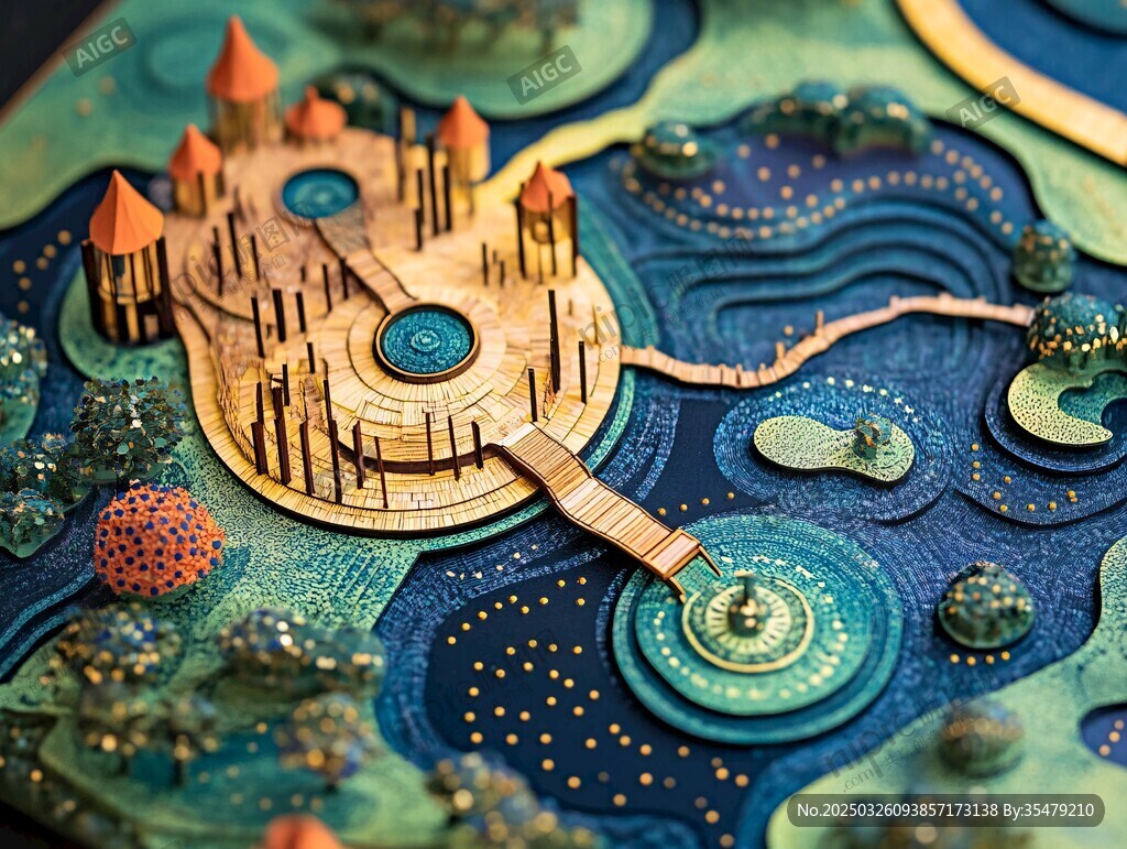 奇幻立體紙藝城堡景觀