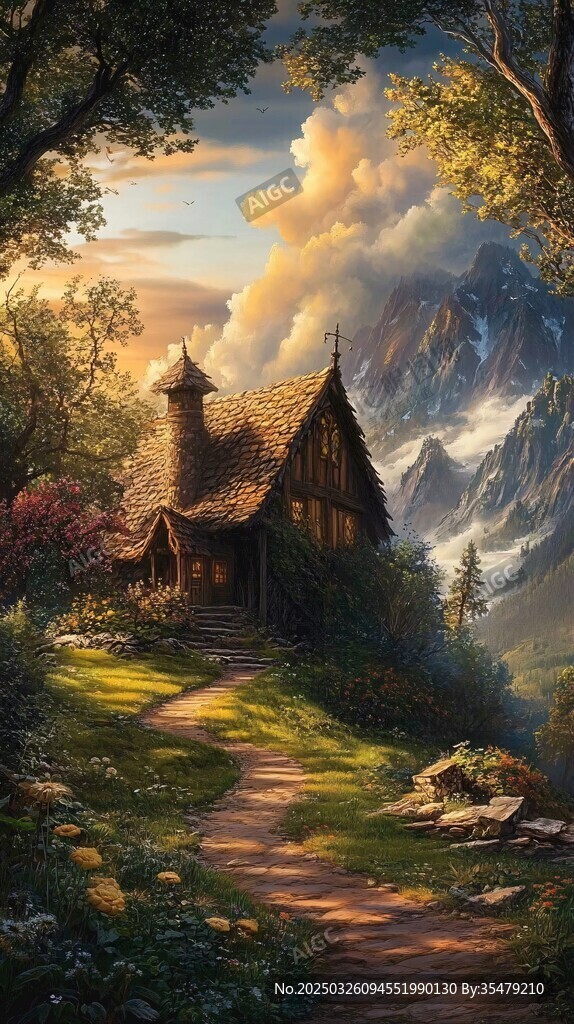 山間小屋的夢幻自然景致