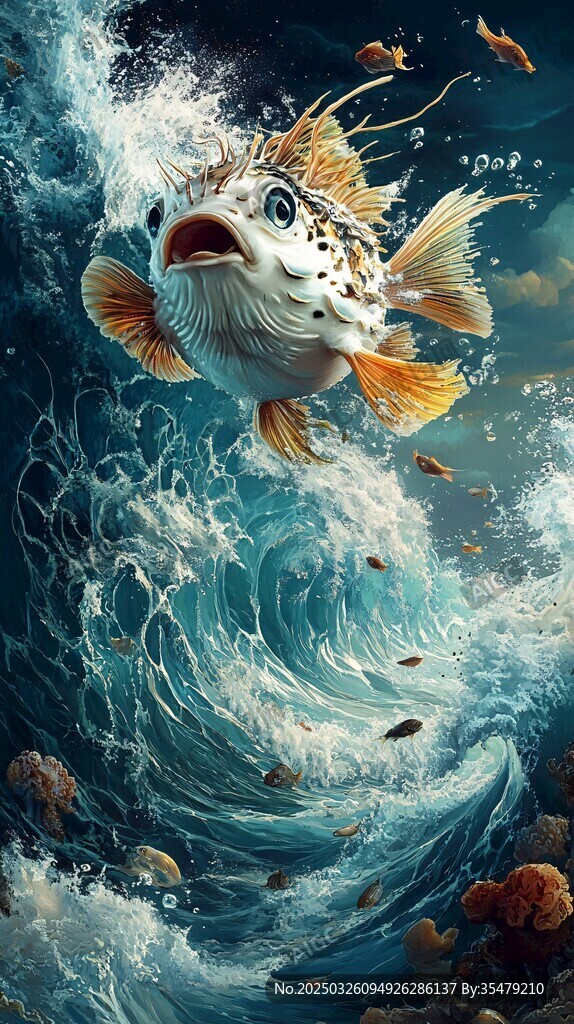 躍起的奇幻海魚