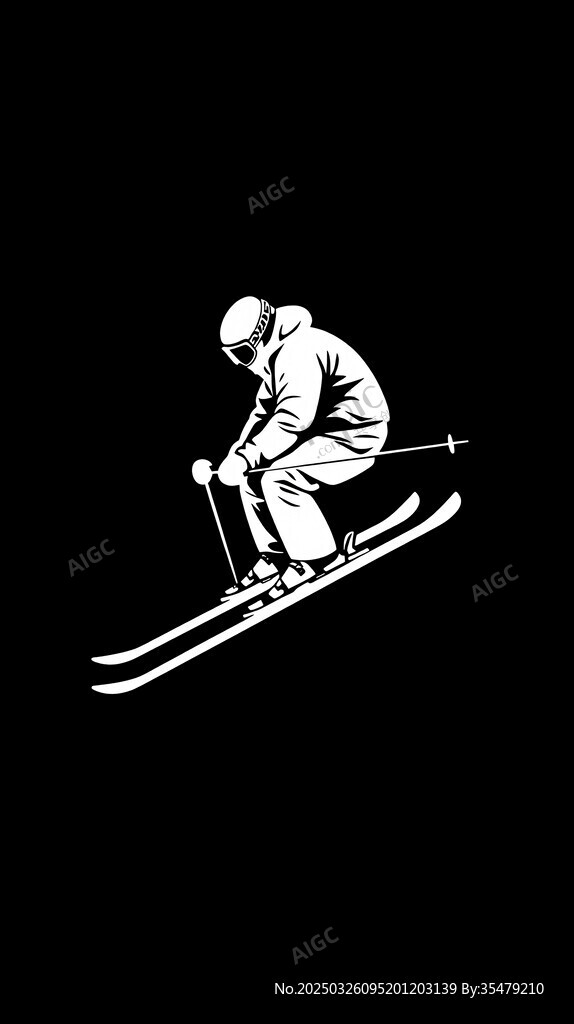 空中滑雪者剪影