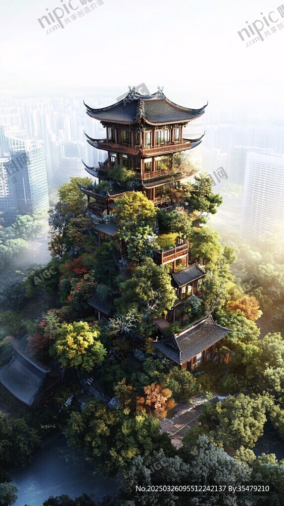 空中樓閣 古風(fēng)與自然的交融