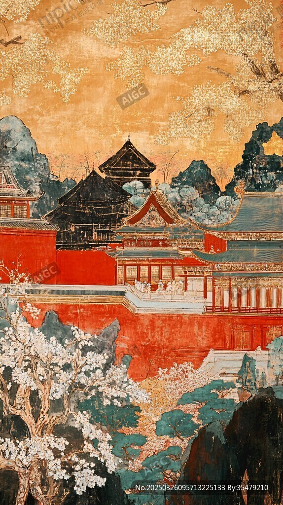 古風(fēng)宮廷春景圖