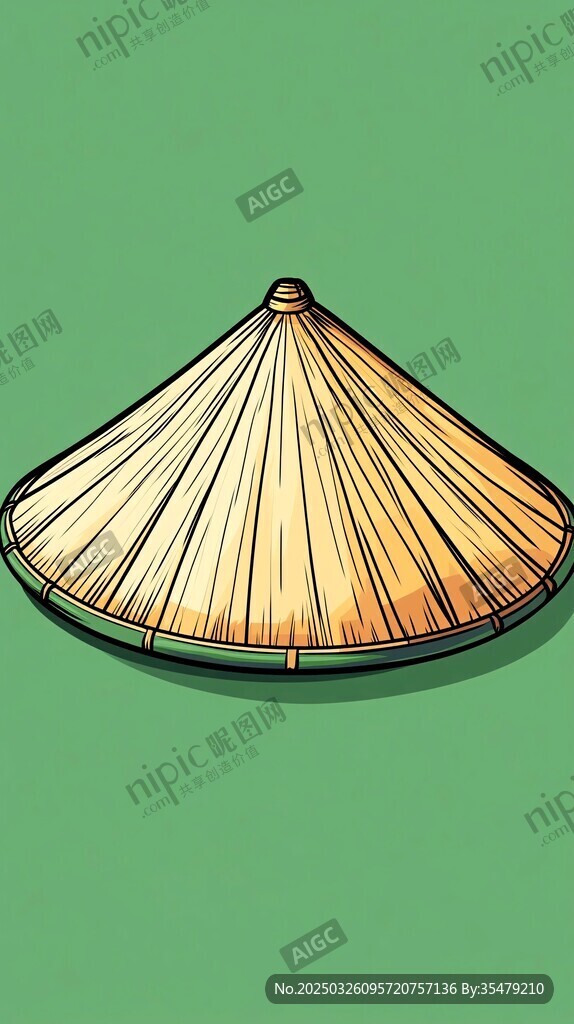 傳統斗笠插畫