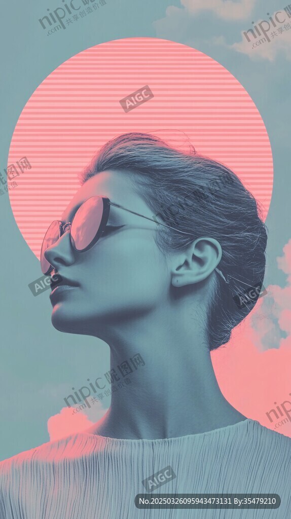 時(shí)尚酷感女性的夢幻側(cè)影