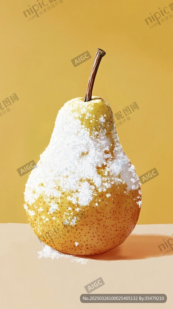覆雪黃梨 清新水果靜物圖
