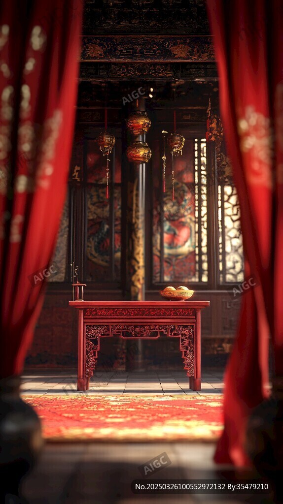古雅中式室內(nèi)的華麗景致