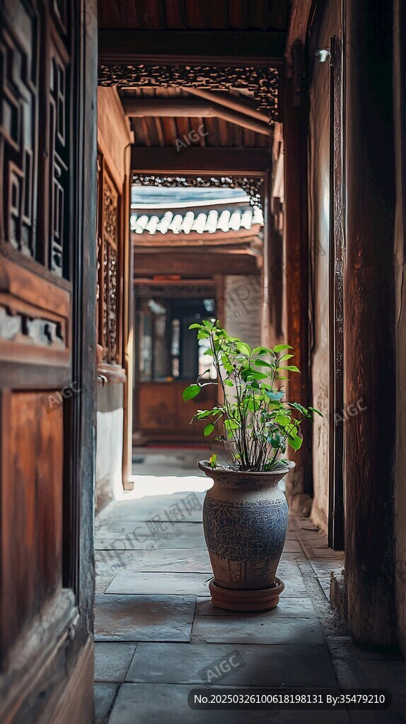 古宅幽徑中的綠植景致