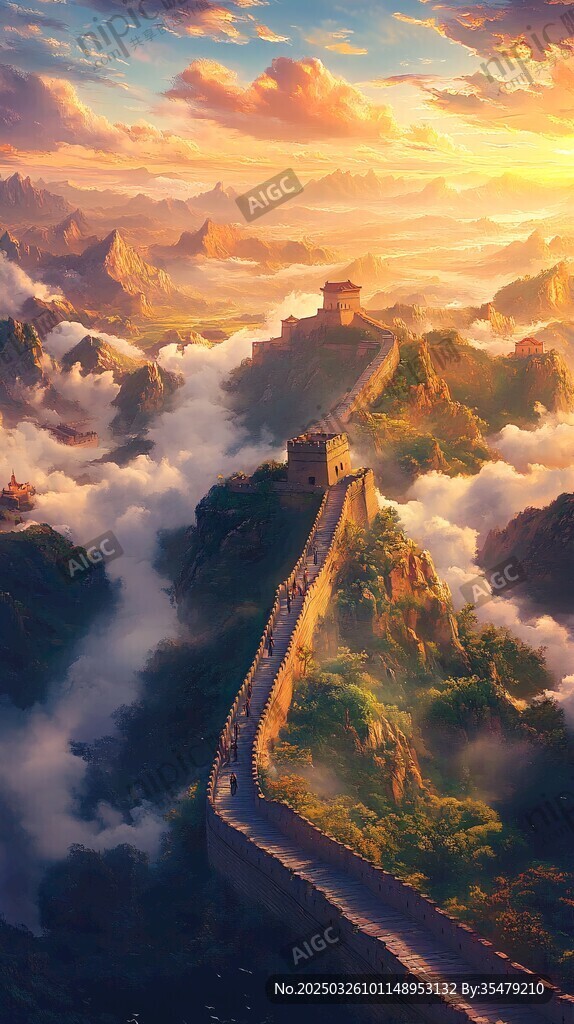 壯麗長城云海間美景