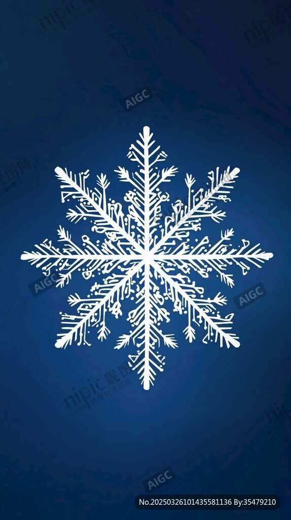 藍(lán)色背景上的精美雪花圖案