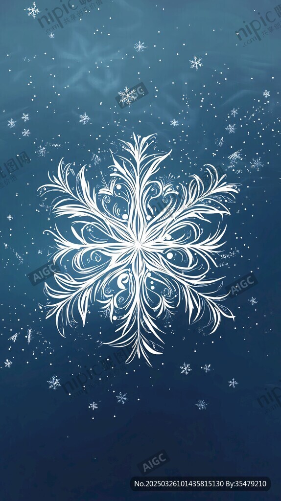 夢幻雪花背景圖