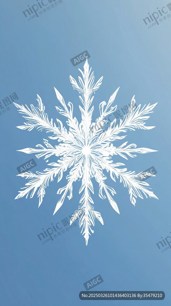 藍色背景上的精致雪花