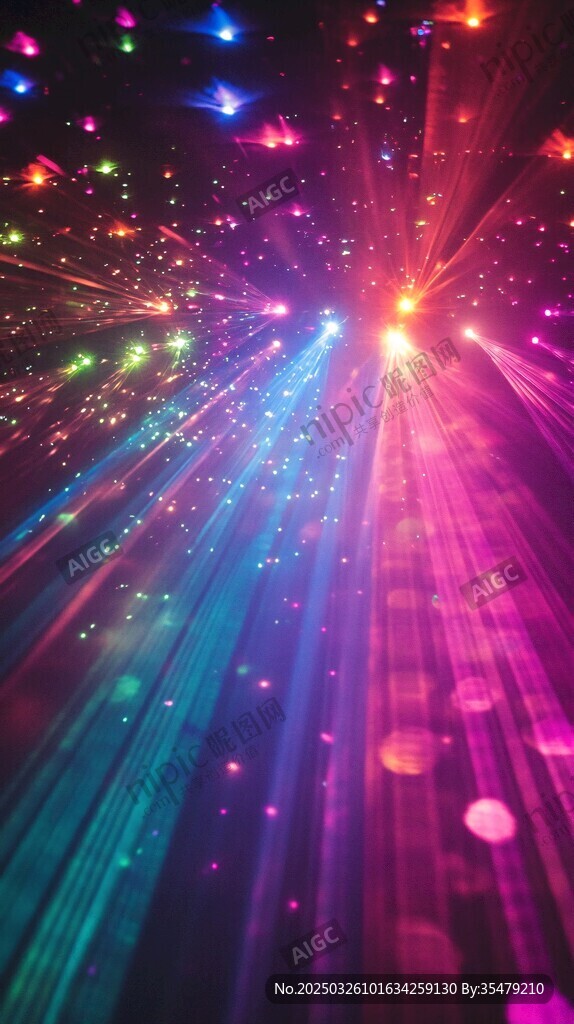 夢幻炫彩星光放射背景圖