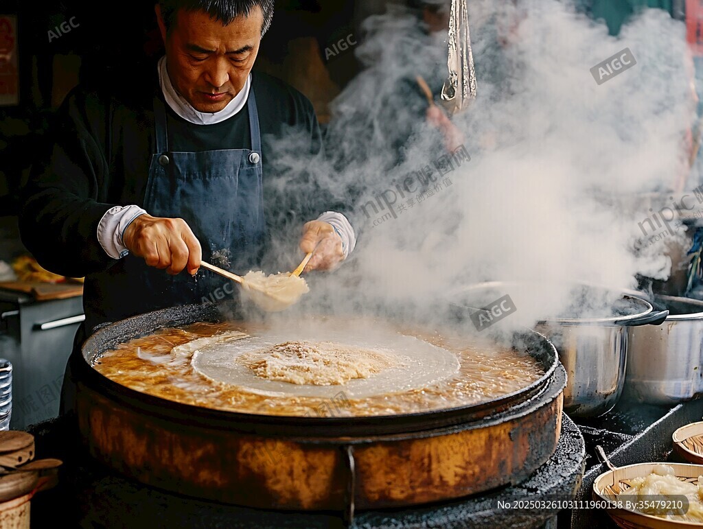 大廚烹飪中 熱氣騰騰畫面