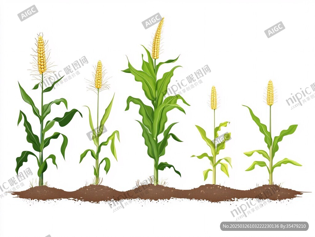 玉米植株生長階段圖示