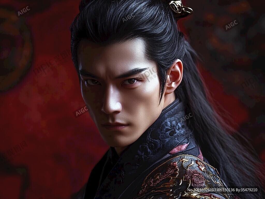 古裝英氣男子精致扮相