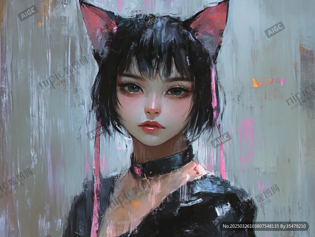 貓耳少女的酷帥形象