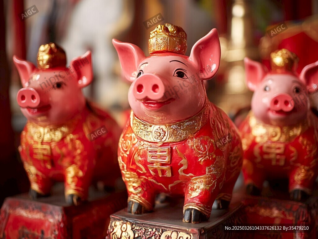喜慶福豬擺件賀吉祥