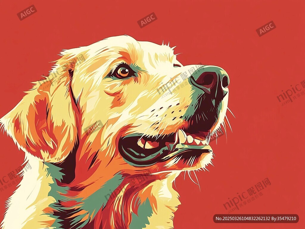 金色獵犬的生動(dòng)插畫(huà)