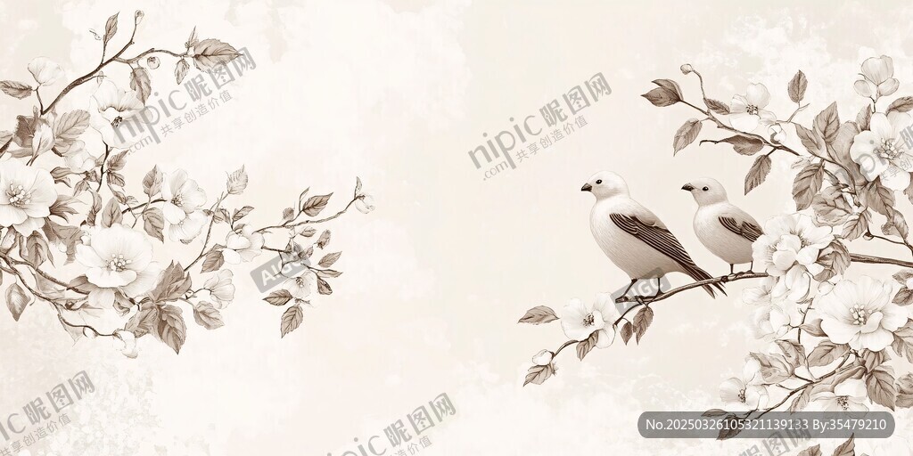 花鳥相依 淡雅中式風情