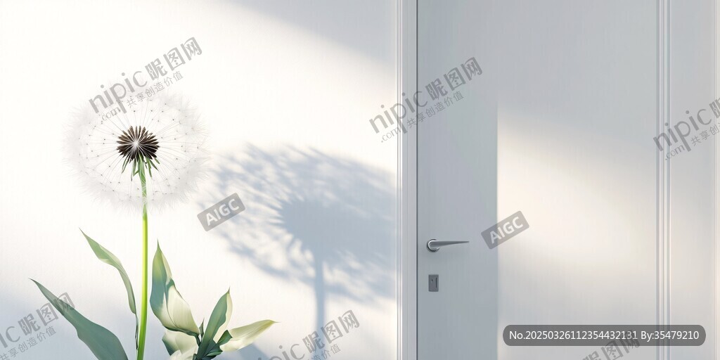 窗邊蒲公英 光影與生機