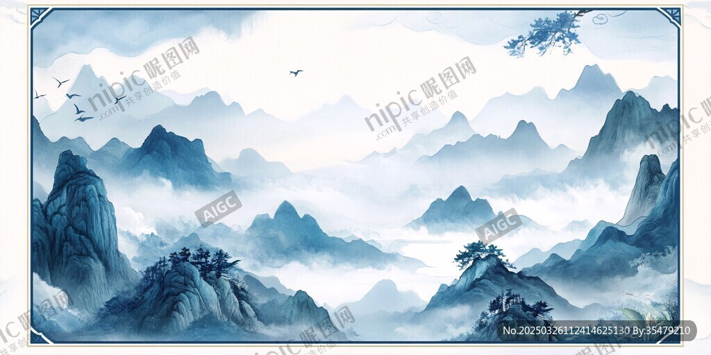水墨山水意境圖