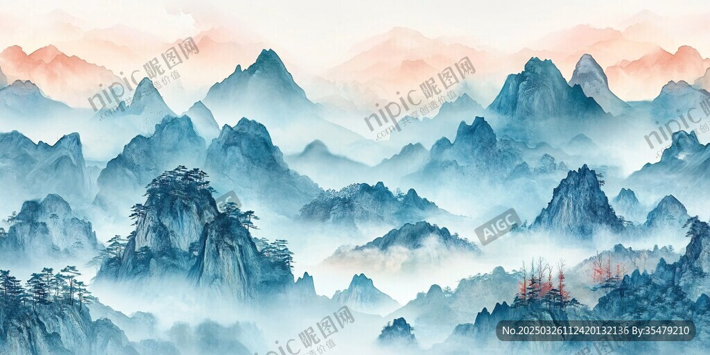 水墨山水間的縹緲仙境