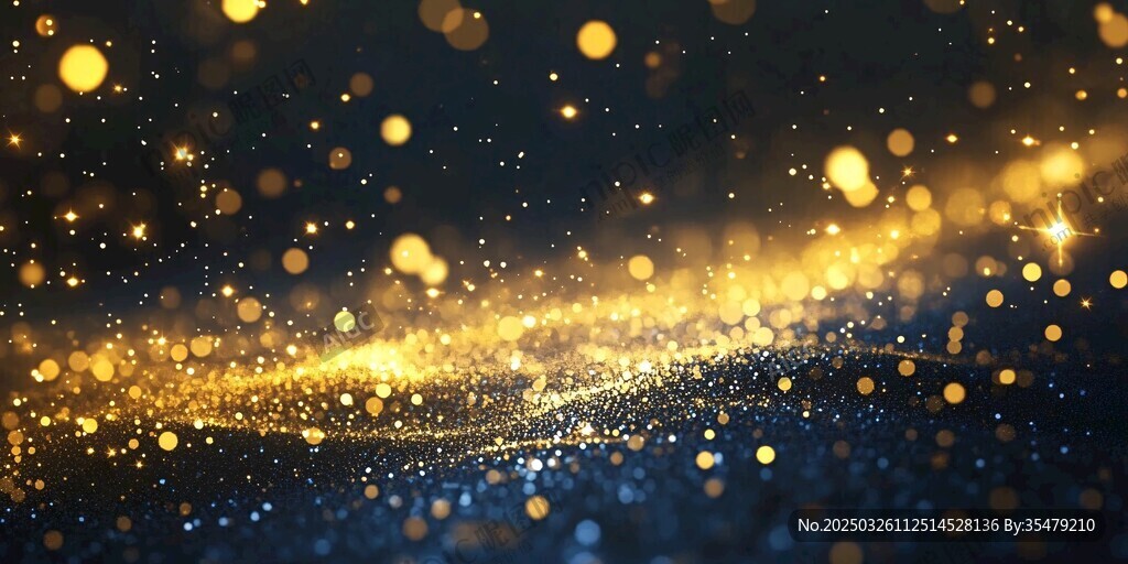 金色粒子閃耀夢幻背景