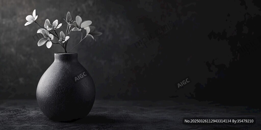 簡(jiǎn)約花瓶中的素雅小花