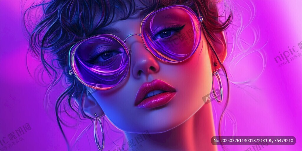 夢幻紫調時尚酷感女孩