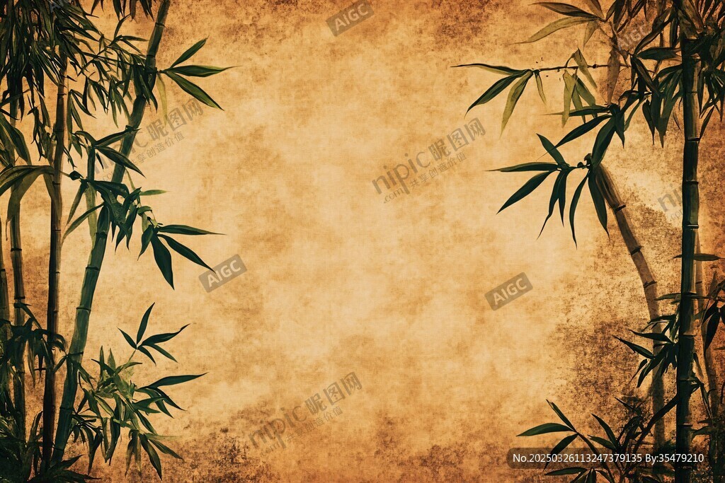 古風竹景懷舊背景圖