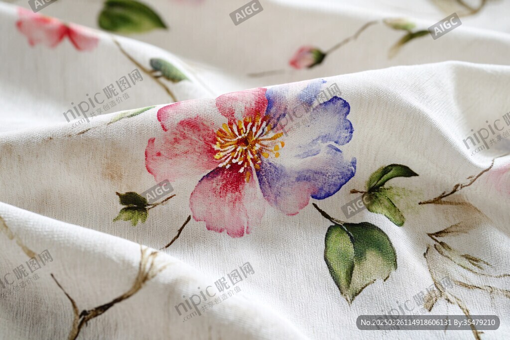花卉印花布料細(xì)節(jié)展示