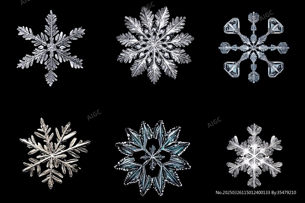 精美多樣的六角形雪花圖案