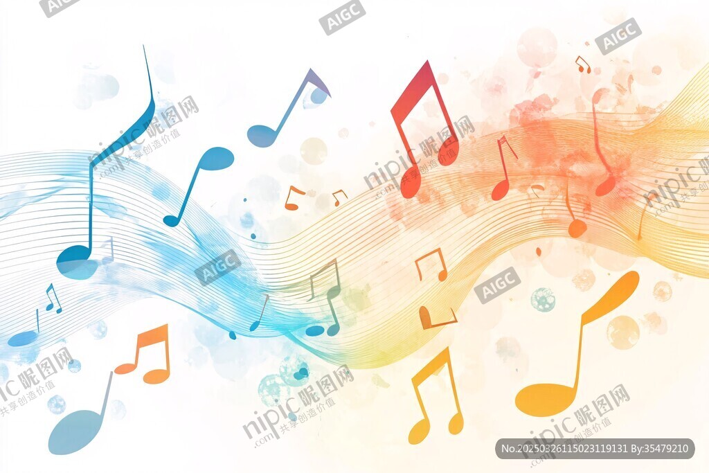 動感音樂音符背景圖