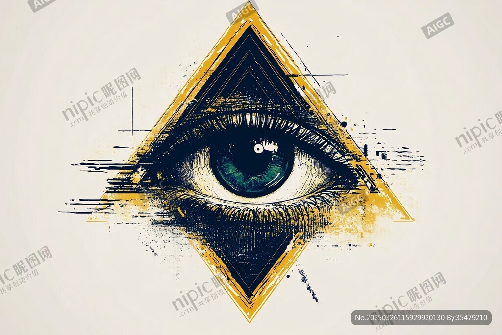 神秘之眼幾何藝術插畫