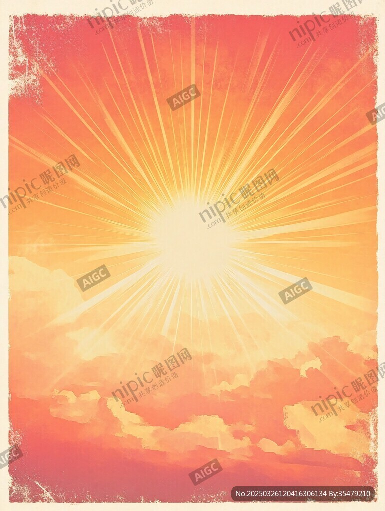 日出光芒照耀云海畫面