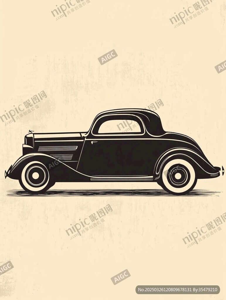 復(fù)古經(jīng)典黑色老式轎車