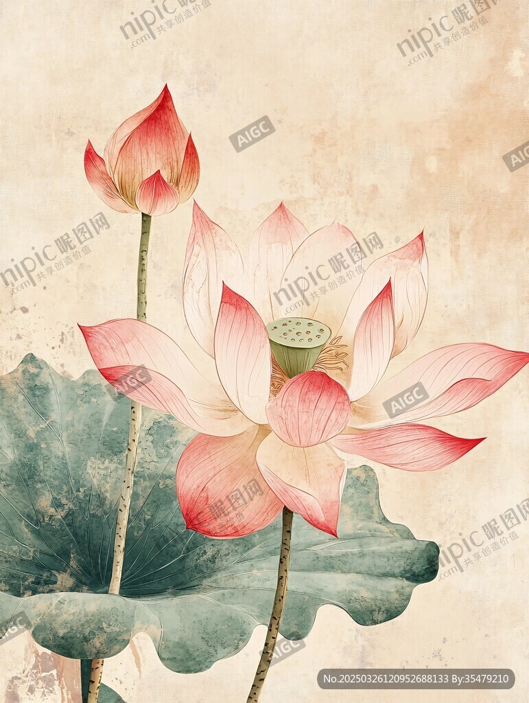 水墨荷花圖