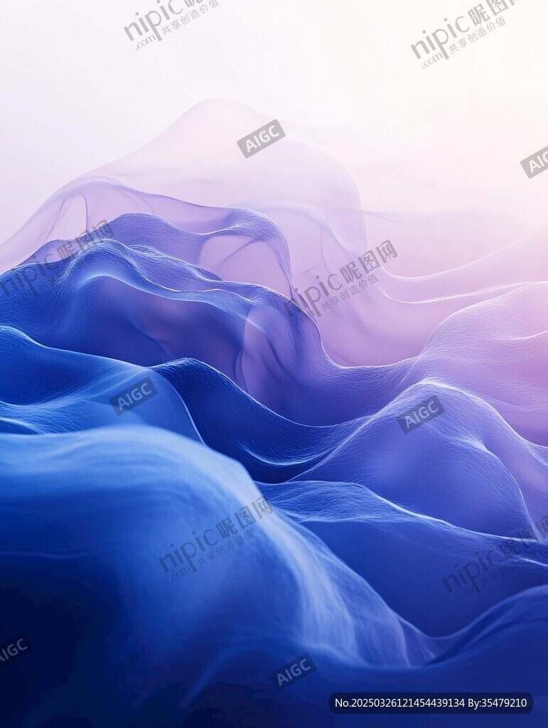 夢(mèng)幻藍(lán)紫漸變流動(dòng)紗幔